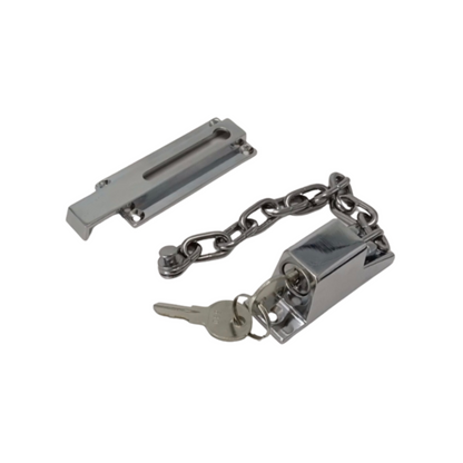 Keyed Chain Lock Door Latch Guard – Chrome Finish 5/Pack Lockgenics | Heavy-Duty Security for Doors