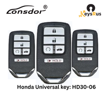 LONSDOR HD30-06 5-Button Honda Universal Smart Key – ID46/ID47/ID4A, 313/433 MHz