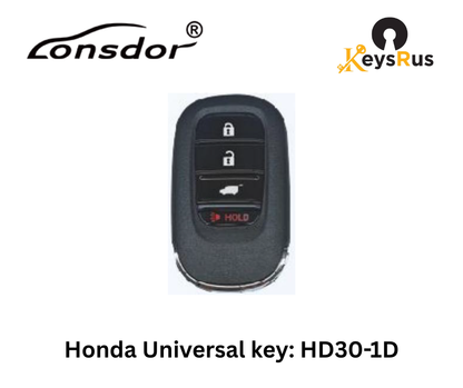 LONSDOR HD30-1D 4-Button Honda Universal Smart Key – ID46 / ID47 / ID4A – Adjustable Frequency