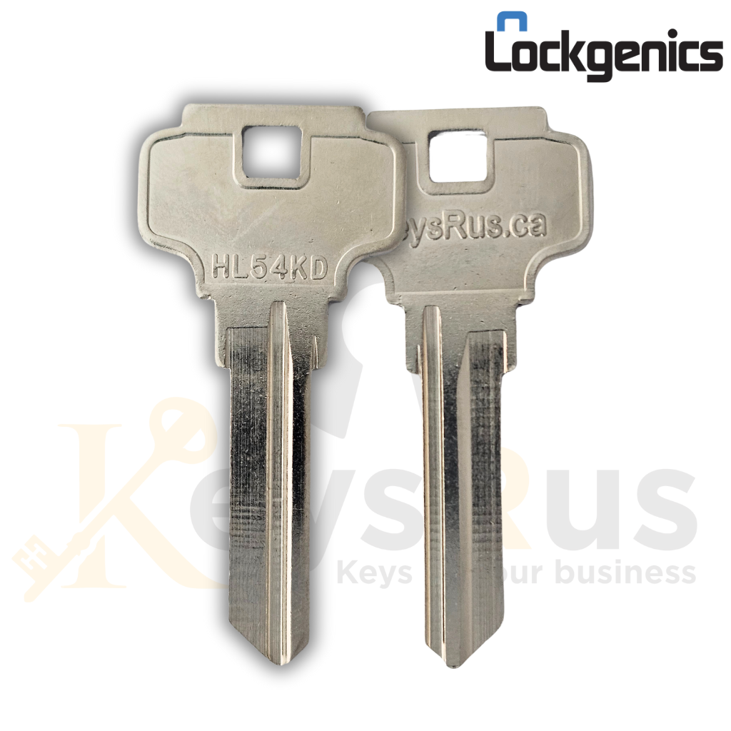 HL54KD Key Blank, Compatible with RW, CN23, LSDA20, High-Quality Nickel-Plated Brass Blank