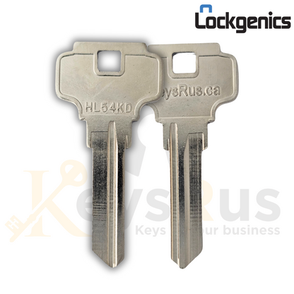 HL54KD Key Blank, Compatible with RW, CN23, LSDA20, High-Quality Nickel-Plated Brass Blank