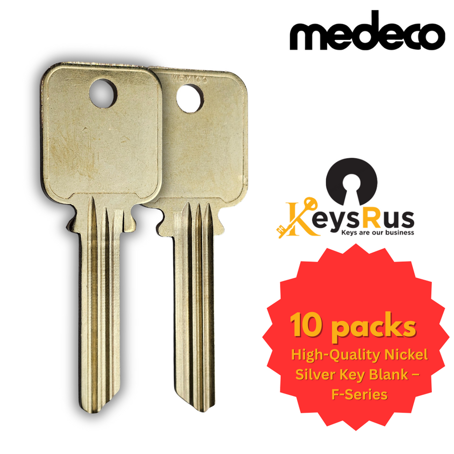 High-Quality Nickel Silver Key Blank, F-Series, Compatible with Medeco G3, JMA MDC-17S 10 Pack Equivalent