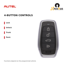 Autel AT004CL Standard 4-Button Universal Smart Key — 4-button controls: Lock, Unlock, Trunk, Panic