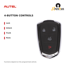 Autel GM004AL GM Style 4-Button Universal Smart Key — 4-button controls: Lock, Unlock, Trunk, Panic