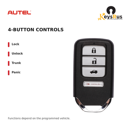 Autel IKEYHD4TP Honda Style 4-Button Universal Smart Key — 4-button controls: Lock, Unlock, Trunk, Panic