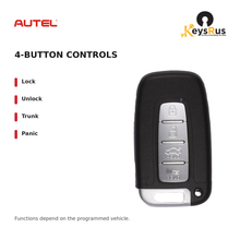 Autel HY004AL Hyundai Style 4-Button Universal Smart Key — 4-button controls: Lock, Unlock, Trunk, Panic