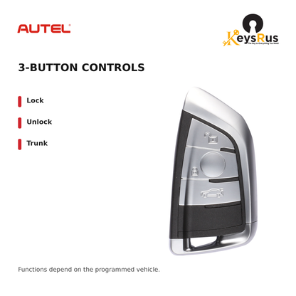 Autel BW003AL BMW Razor Style 3-Button Universal Smart Key — 3-button controls: Lock, Unlock, Trunk