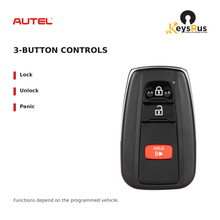 Autel IKEYTY8A3P Toyota 8A Style 3-Button Universal Smart Key — 3-button controls: Lock, Unlock, Panic