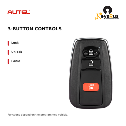 Autel IKEYTY8A3P Toyota 8A Style 3-Button Universal Smart Key — 3-button controls: Lock, Unlock, Panic