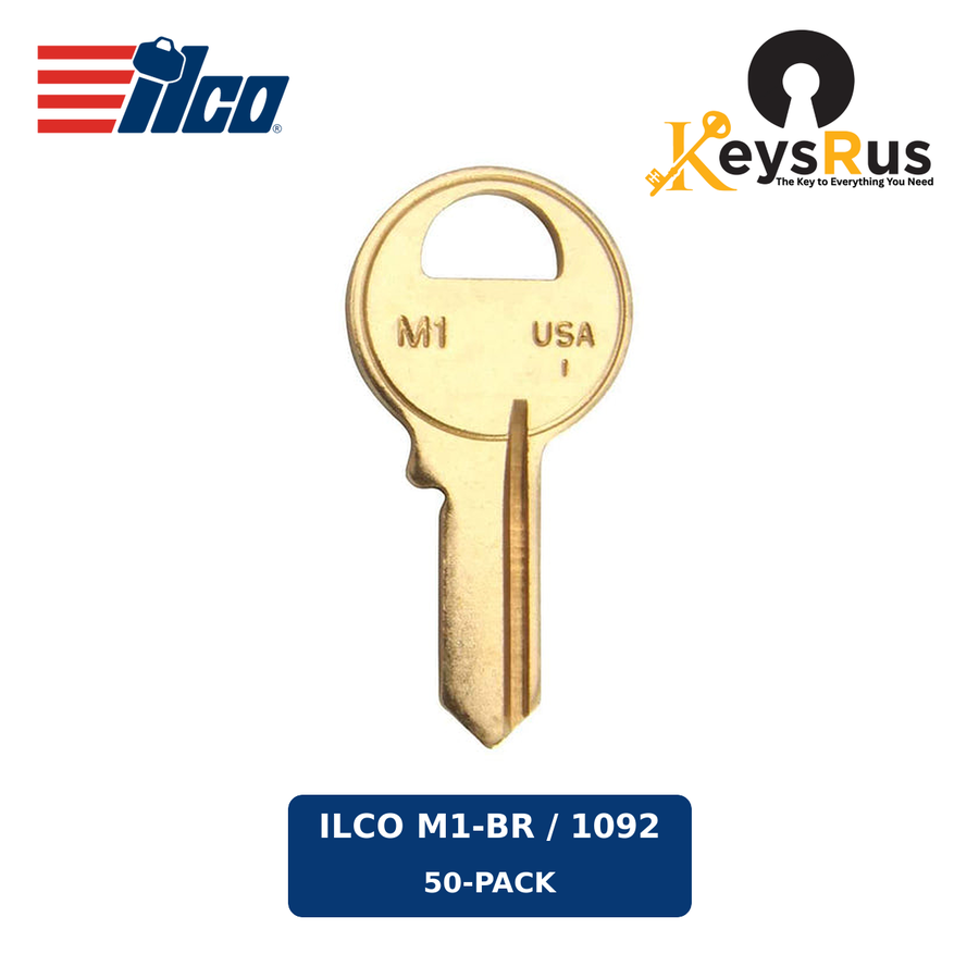 ILCO M1-BR / 1092 front key view — 50-pack — Keysrus