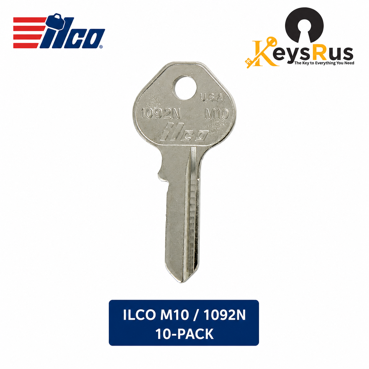 ILCO M10 / 1092N single representative key — 10-pack — Keysrus