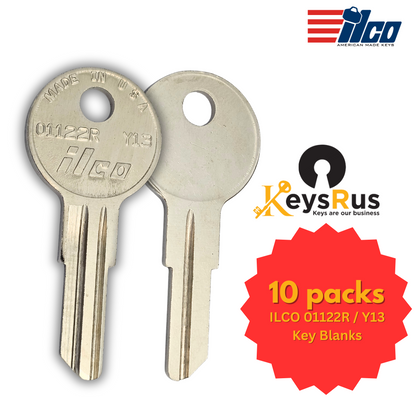 01122R / Y13 Key Blank – Toolbox & Furniture Keyway – BR – 10-Pack – ILCO