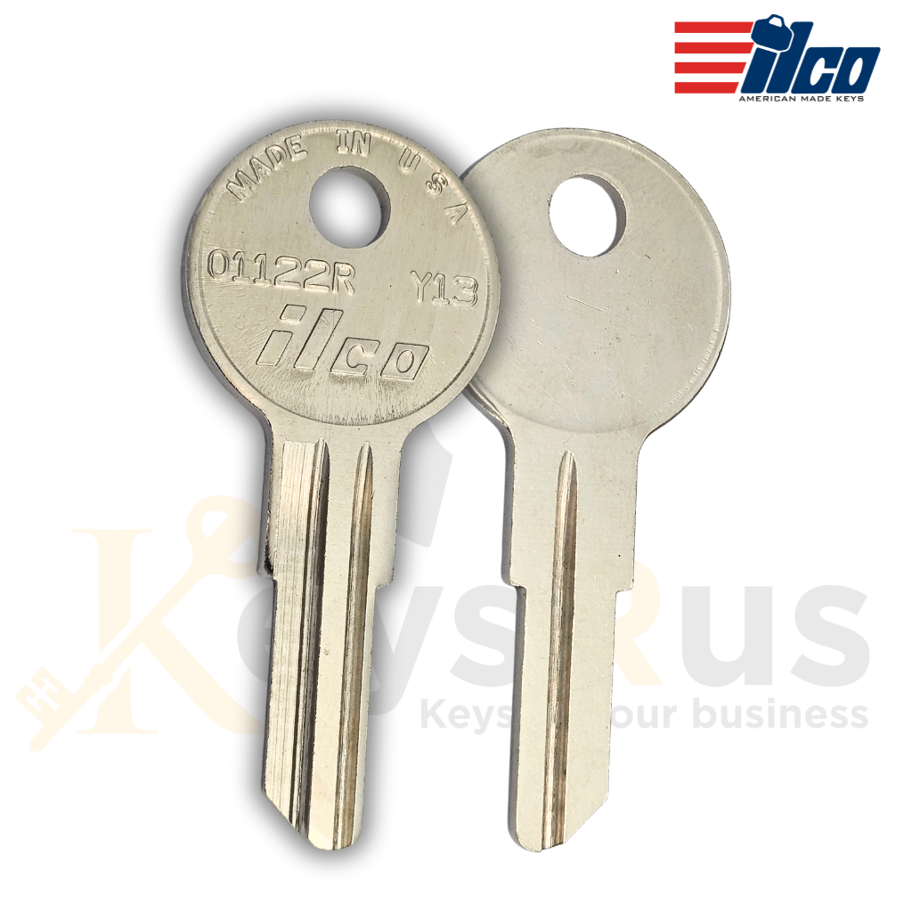 ILCO 01122R / Y13 Key Blanks, 10 Pack, Toolbox & Furniture Keyway, Brass Uncut Blanks