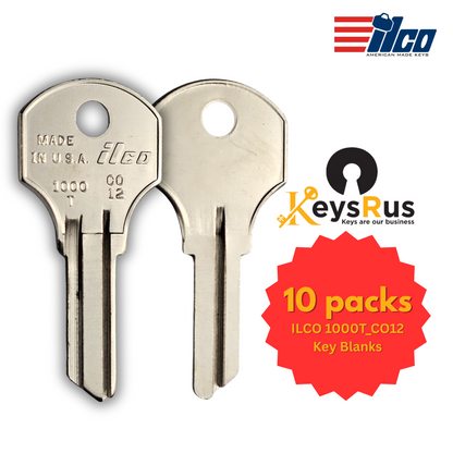 ILCO 1000T / CO12 Key Blanks – 10 Pack | 6-Pin Key Blank for Furniture & Cabinet Locks