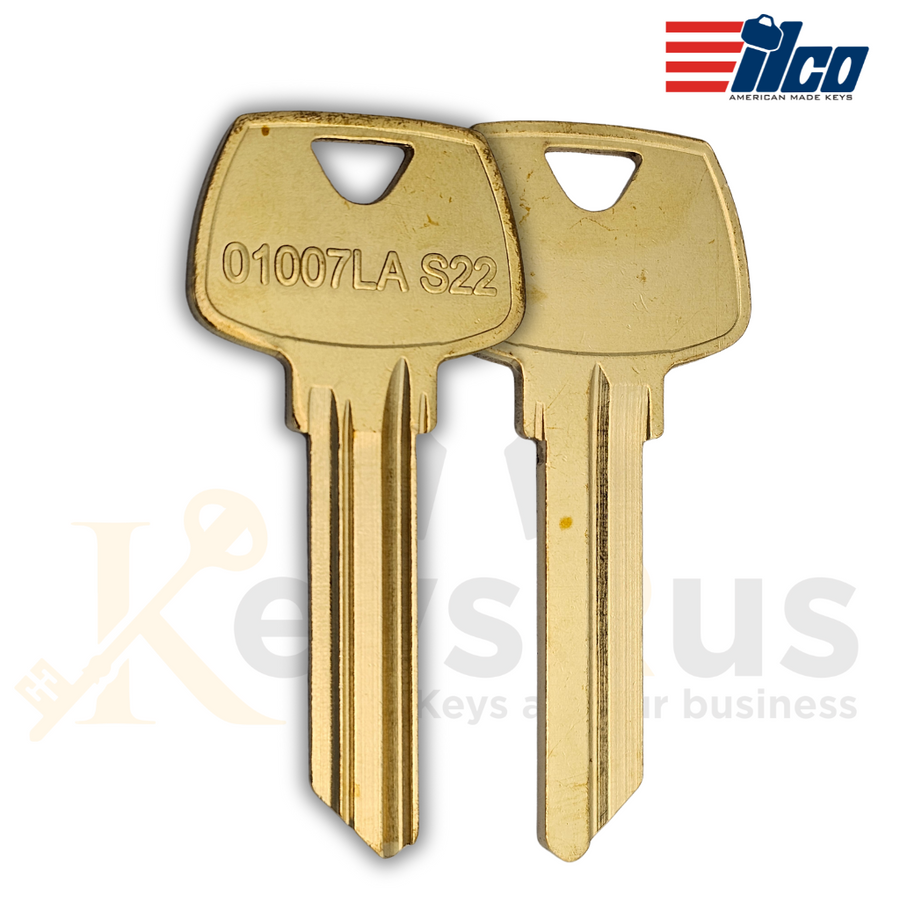 ILCO 1007LA / S22.5 Key Blanks, 10 Pack, 5-Pin LA Section Key for Sargent Locks, Nickel Silver