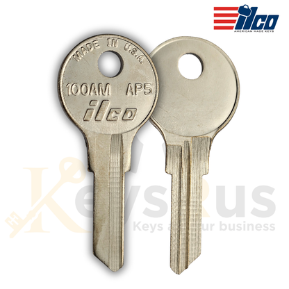 ILCO 100AM / AP5 Key Blanks, 10 Pack, Nickel Plated Brass, Master Key Compatible with Chicago, Diebold, Mosler, Steelcase & Trimark