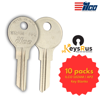 102AM / AP2 / CHI-10D Key Blank – BR – 10-Pack – ILCO