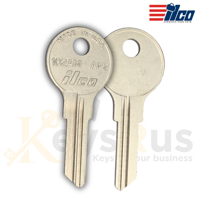 ILCO 102AM / AP2 / JMA CHI-10D Key Blanks, 10 Pack, Brass, Compatible with Chicago, Hudson, Steelcase, AMF & More