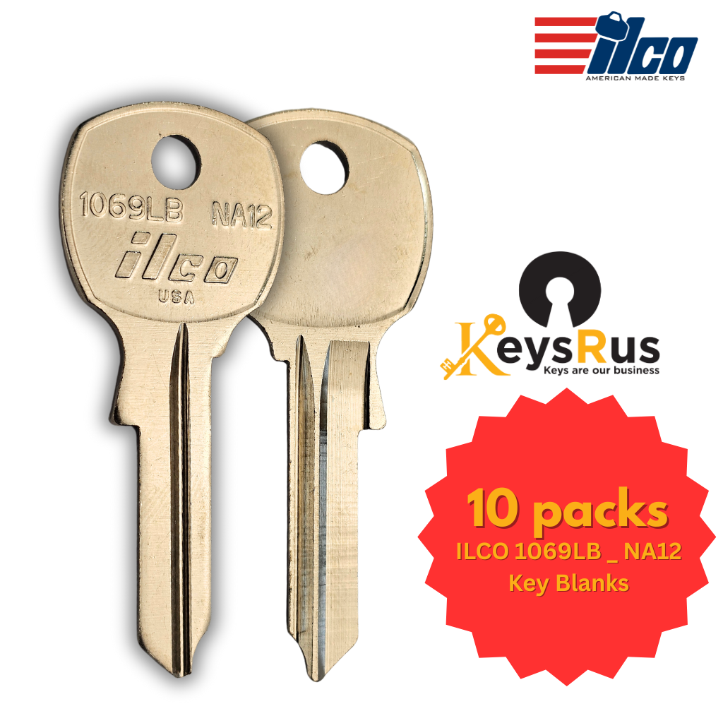ILCO 1069LB / NA12 Key Blanks – 10 Pack | Fits NCL, National Cabinet, American Device, USPS, Florence & More
