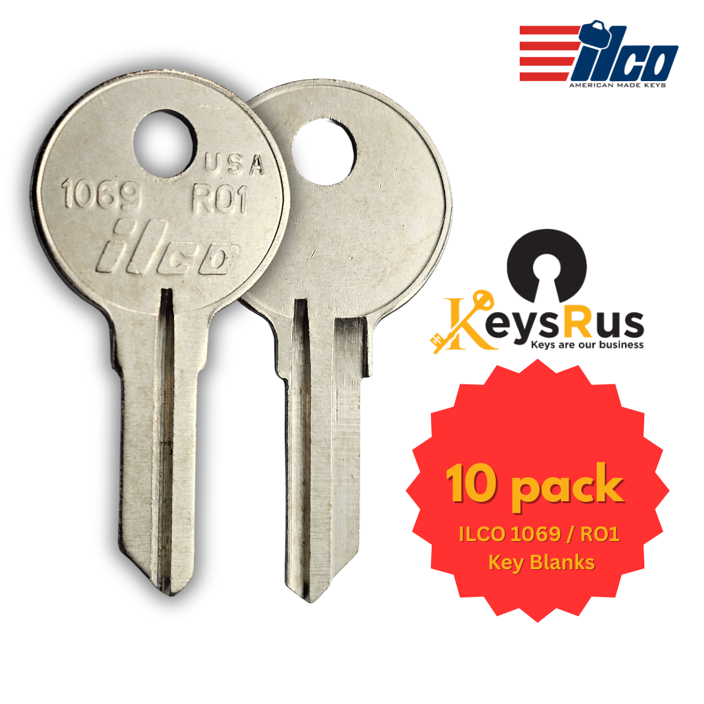 ILCO 1069 / RO1 Key Blanks, 10 Pack, Fits NCL, Bauer, Notifier, Yale & More