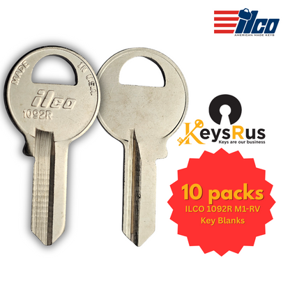 M1 / 1092R / M1-RV Key Blank – Master Lock Padlock Keyway – Reverse Profile – 10-Pack – ILCO