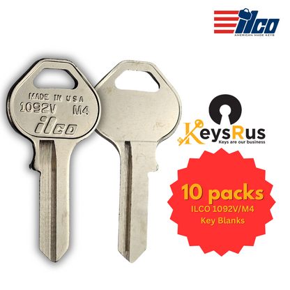 M4 / 1092V Key Blank – Master Lock Padlock Keyway – 10-Pack – ILCO