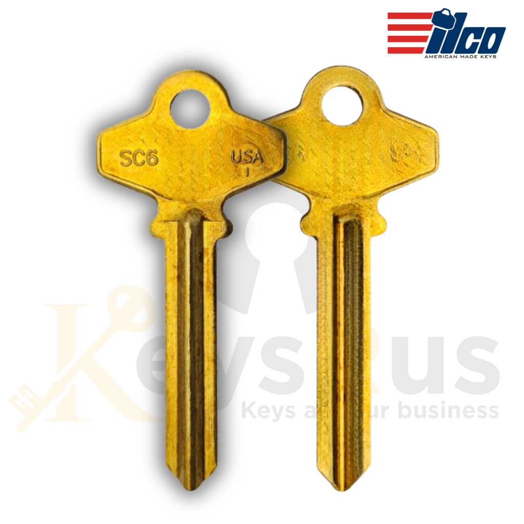 ILCO 1370A / SC6 Key Blanks – 6-Pin – Nickel Plated – 10 Pack