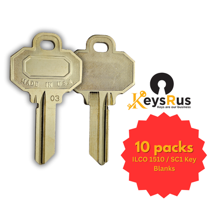 1510 / SC1 Key Blank – 5-Pin Schlage C Keyway – Nickel Silver – 10-Pack – ILCO