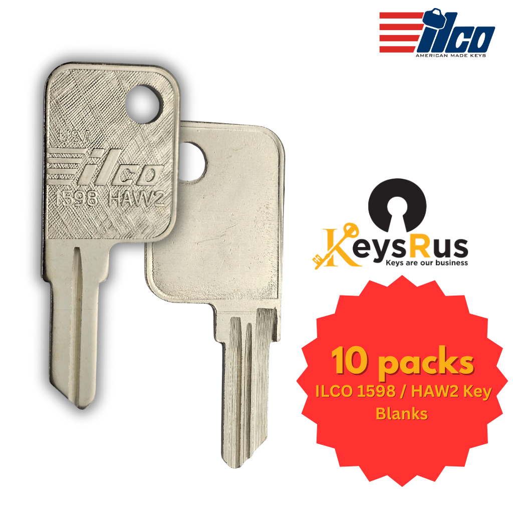 1598 / HAW2 / HAW3D Key Blank – Furniture Keyway – 10-Pack – ILCO