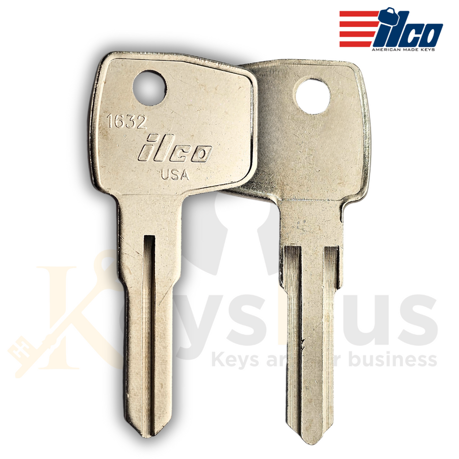 ILCO 1632 Key Blank, Canada Post Mailbox Key, Nickel Plated Brass, 10 Pack