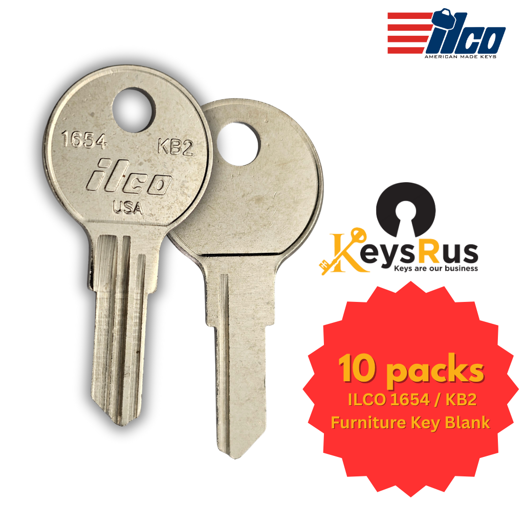 ILCO 1654 / KB2 Furniture Key Blank – 10/Pack