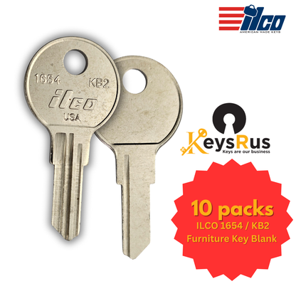 ILCO 1654 / KB2 Furniture Key Blank – 10/Pack