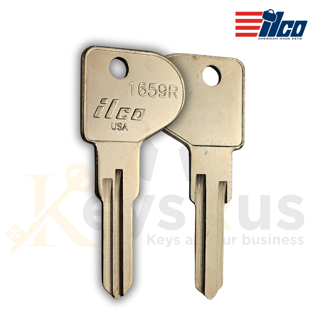 ILCO 1659R Key Blanks, 10 Pack, Canada Post Mailbox Key Blank, Nickel-Plated Brass, Made in USA