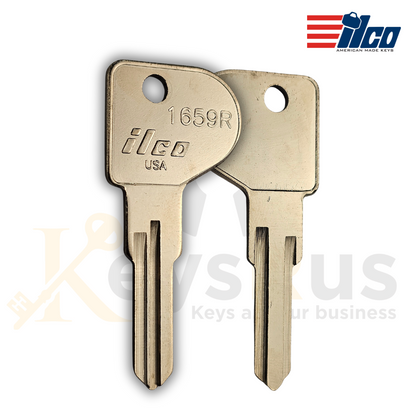 ILCO 1659R Key Blanks, 10 Pack, Canada Post Mailbox Key Blank, Nickel-Plated Brass, Made in USA