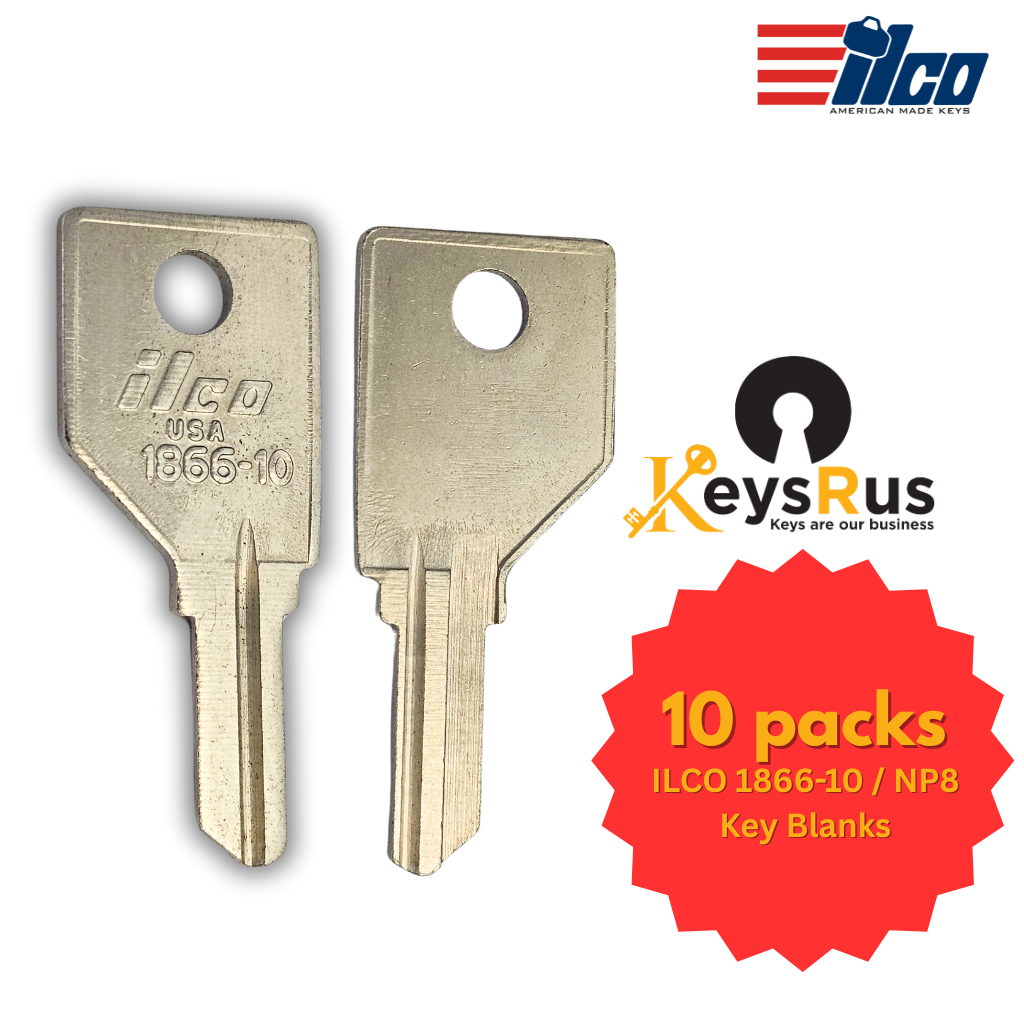 1866-10 / NP8 Key Blank – Pundra Keyway – 10-Pack – ILCO