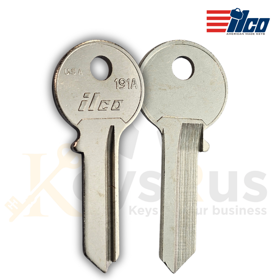 ILCO 191A VIRO Key Blanks, 10 Pack, Nickel-Plated Brass Padlock Key Blanks, Compatible with Viro, Squire, Brinks & More