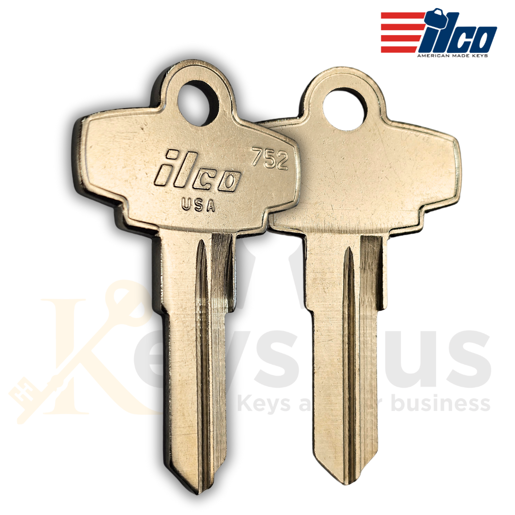 ILCO 752 Key Blanks, 10 Pack, Fits Canada Post, Fort, Craftsman, Polaris, Mac & More, Nickel-Plated Brass, Made in USA