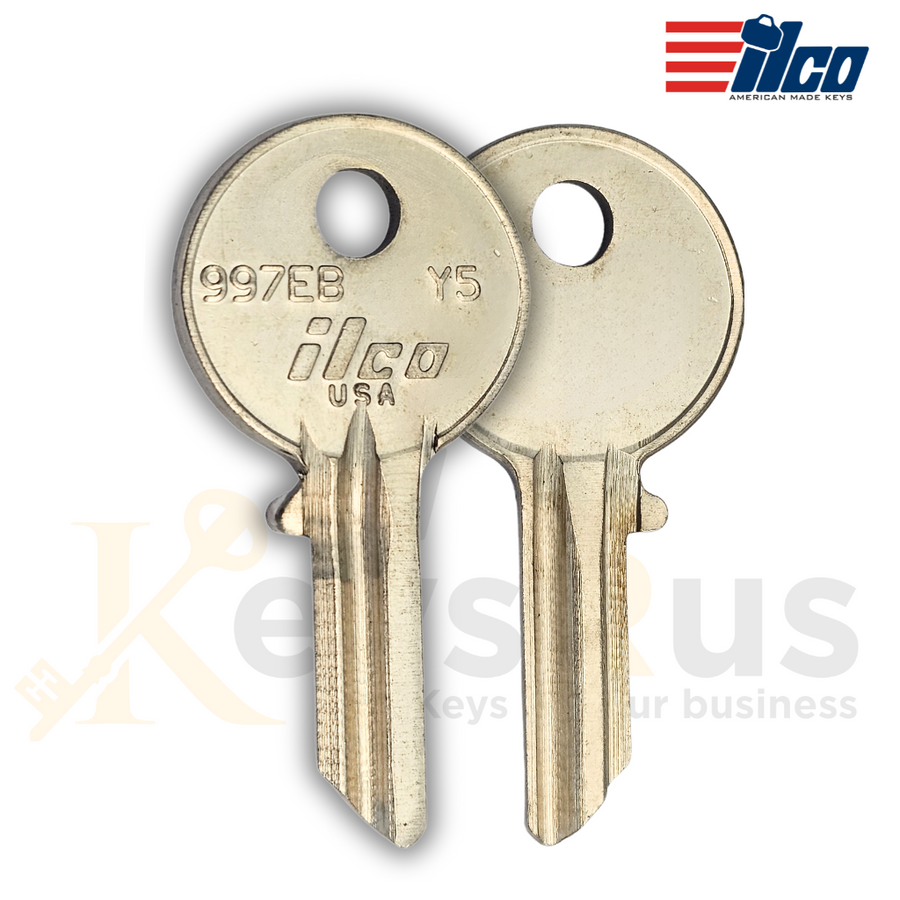 ILCO 997EB / Y5 Key Blanks, 10 Pack, Compatible with Yale & More, Nickel-Plated Brass