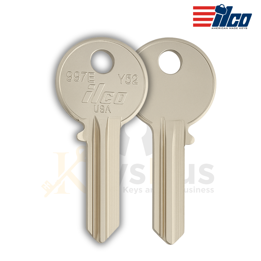 ILCO 997E / Y52 Key Blanks, 10 Pack, Nickel Plated Brass, Compatible with Yale, Emtek, Chateau, Lyon & More