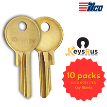 ILCO 997X / Y6 Key Blanks – 10 Pack | Brass | Compatible with Yale, Vintage Automotive, Furniture, and Safe Locks