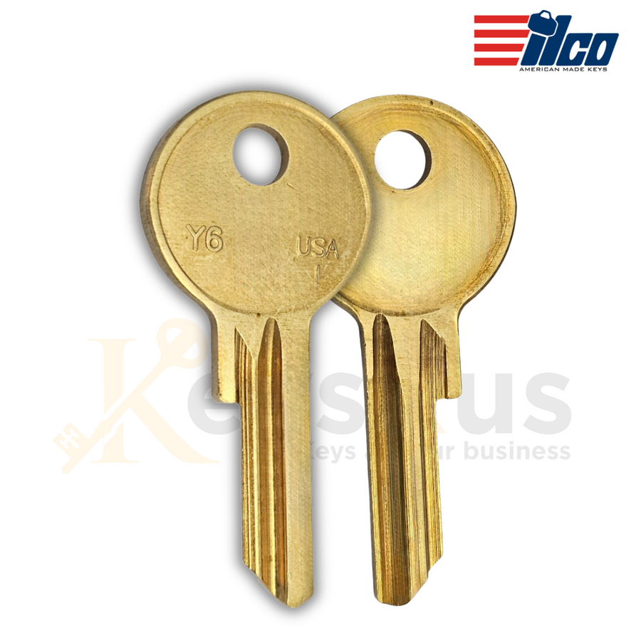 ILCO 997X / Y6 Key Blanks, 10 Pack, Brass, Compatible with Yale, Vintage Automotive, Furniture, and Safe Locks