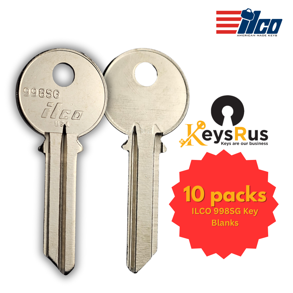 998SG Key Blank – Sargent Keyway – Steel – 10-Pack – ILCO
