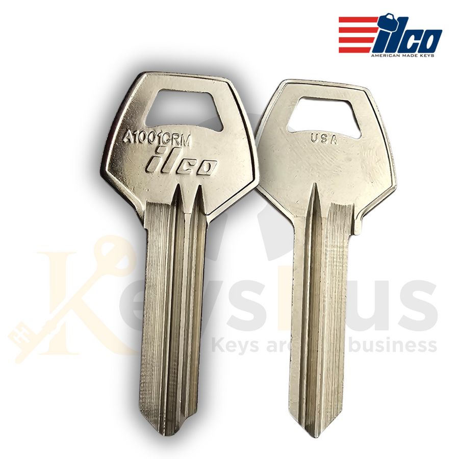 ILCO A1001GRM Key Blanks, 10 Pack, For Corbin Locks, Nickel-Plated Brass