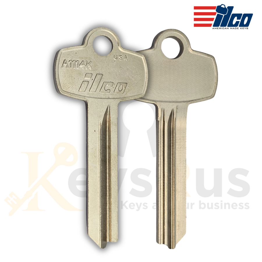 ILCO A1114K Key Blanks, 10 Pack, Durable Brass Key Blanks for Residential & Commercial Use