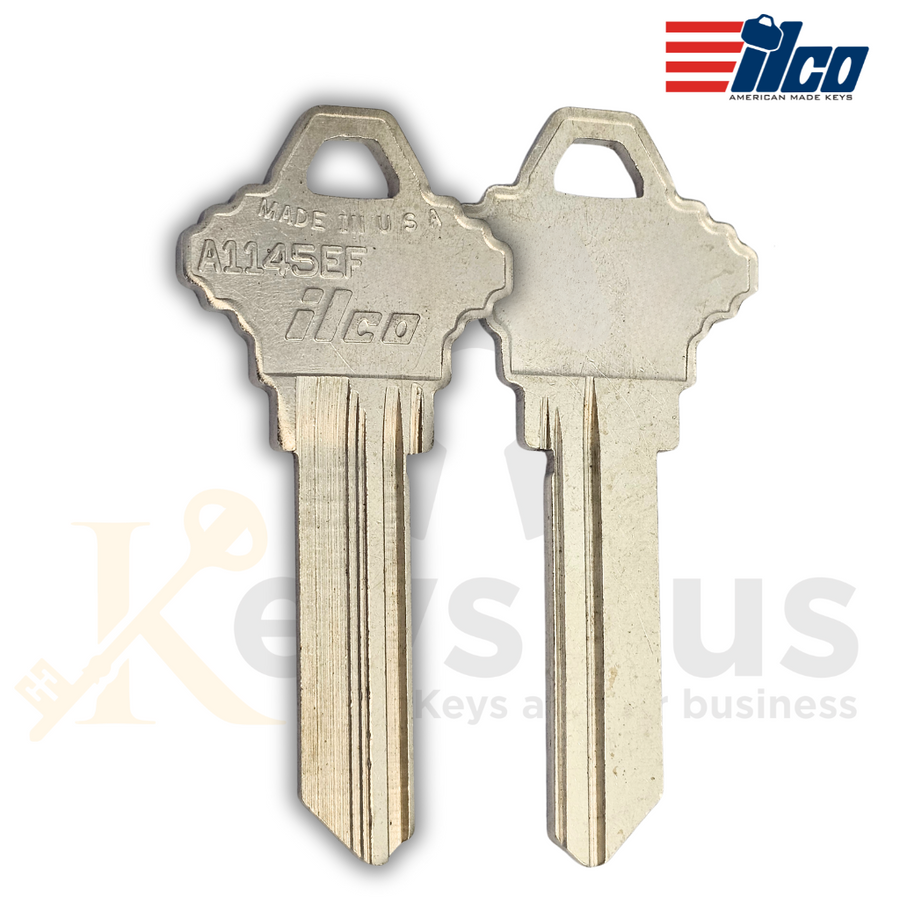 ILCO A1145EF / SC24 Key Blanks, 6-Pin, Nickel Plated Brass, 10 Pack, Uncut for Schlage Locks