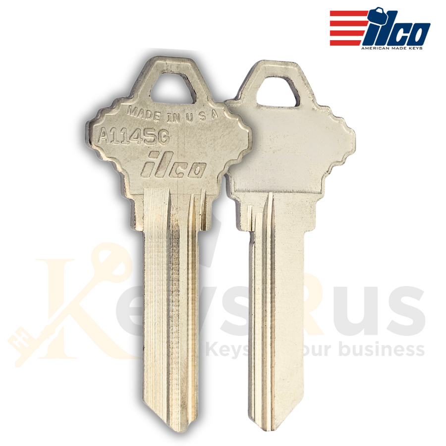 ILCO A1145G / SC12 Key Blanks, 10 Pack, 6-Pin G Section Key for Schlage Locks, Nickel-Plated Brass