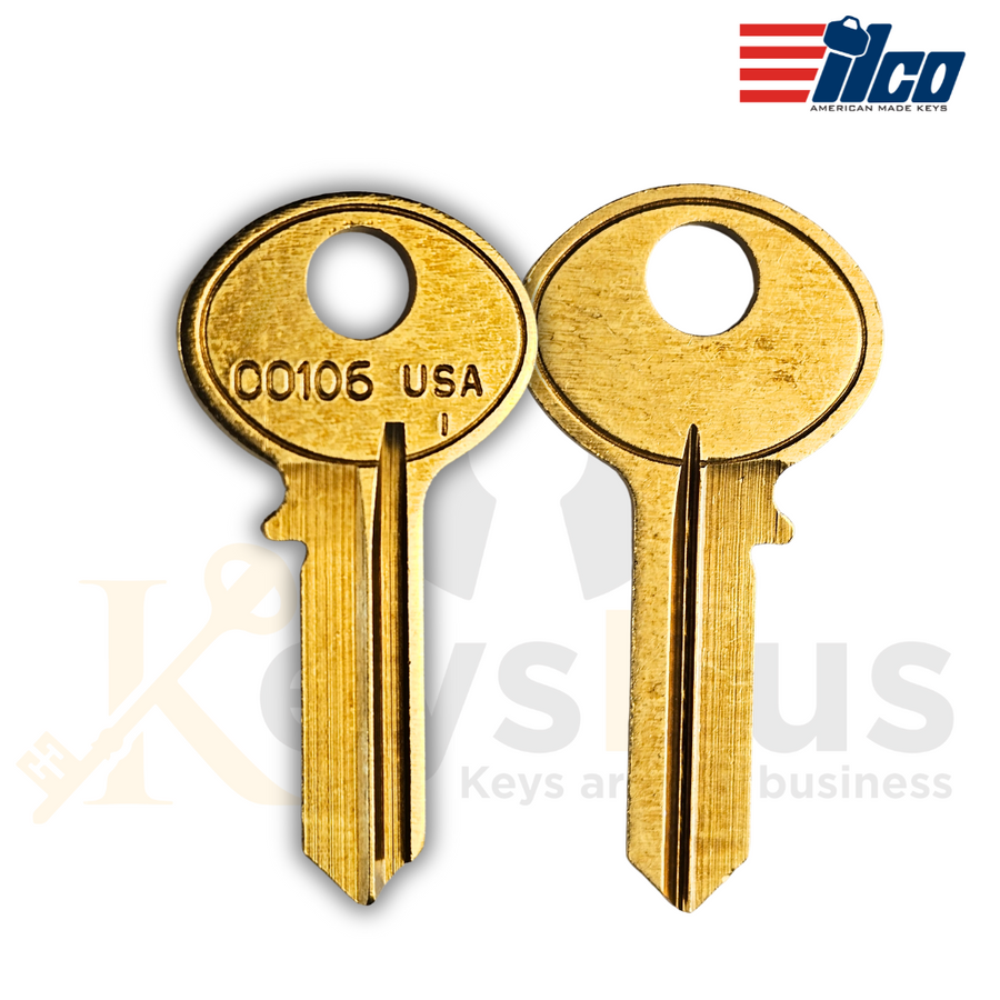 ILCO CO106-BR Key Blanks, 10 Pack, Mailbox & Office Furniture Key Blank, C0106 Keyway