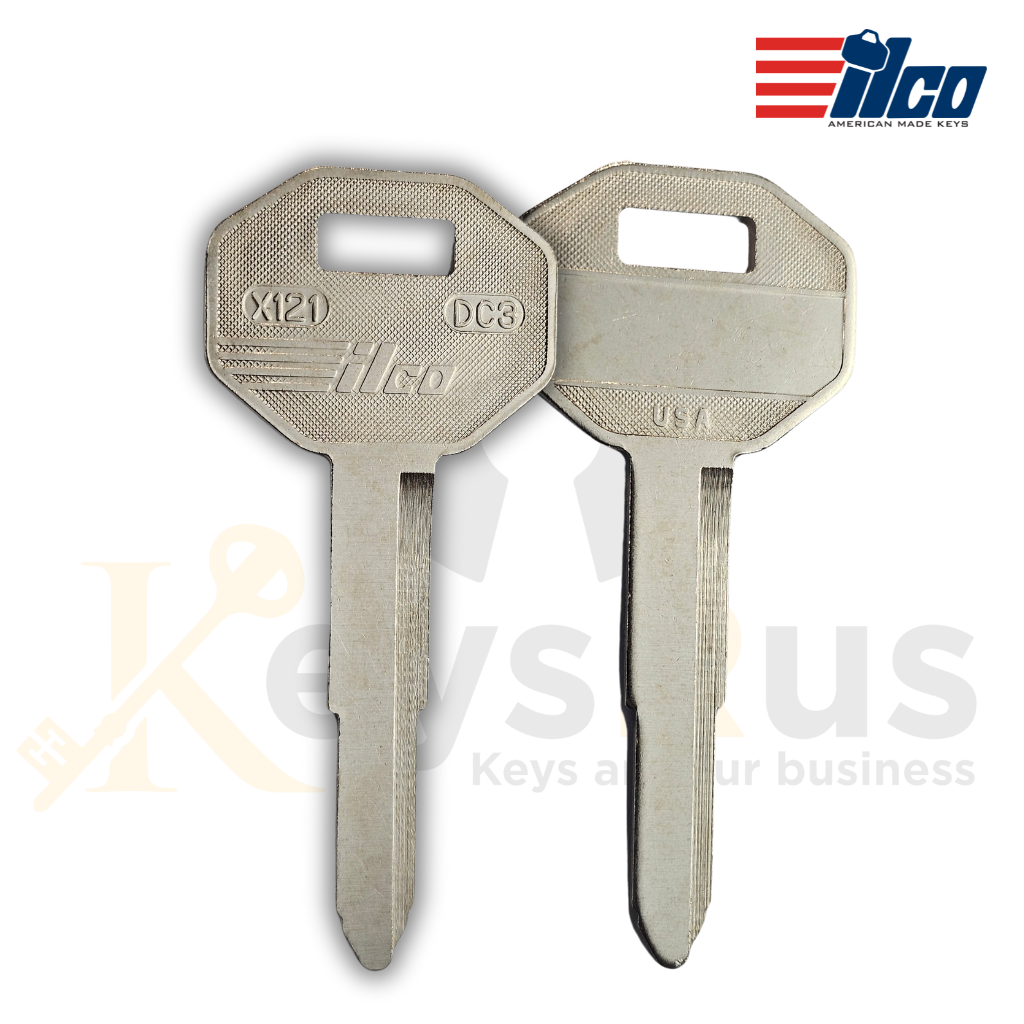 ILCO DC3 / X121 Key Blank, Uncut Brass Key for Dexter by Schlage Locks, Single or Bulk