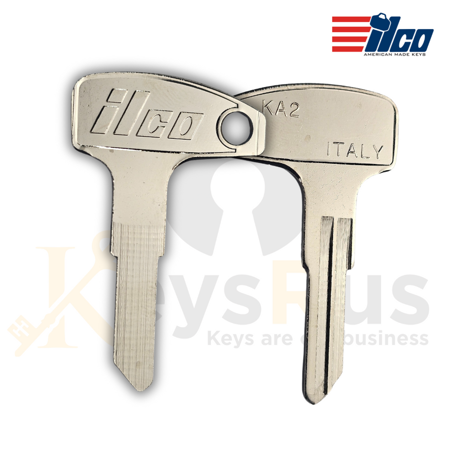Ilco KA2 Key Blanks, 10 Pack Kawasaki Motorcycle Replacements, Nickel‑Plated Brass (Uncut)