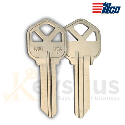 ILCO KW1-NP Kwikset Key Blanks, 50-Pack, High-Quality Replacement Keys